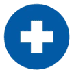 Icon Kreuz mit Pulslinie